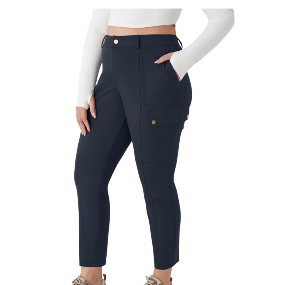 Halara‎ DayStretch High Waisted Hiking Cargo Pants Midnight Blue XL Petite